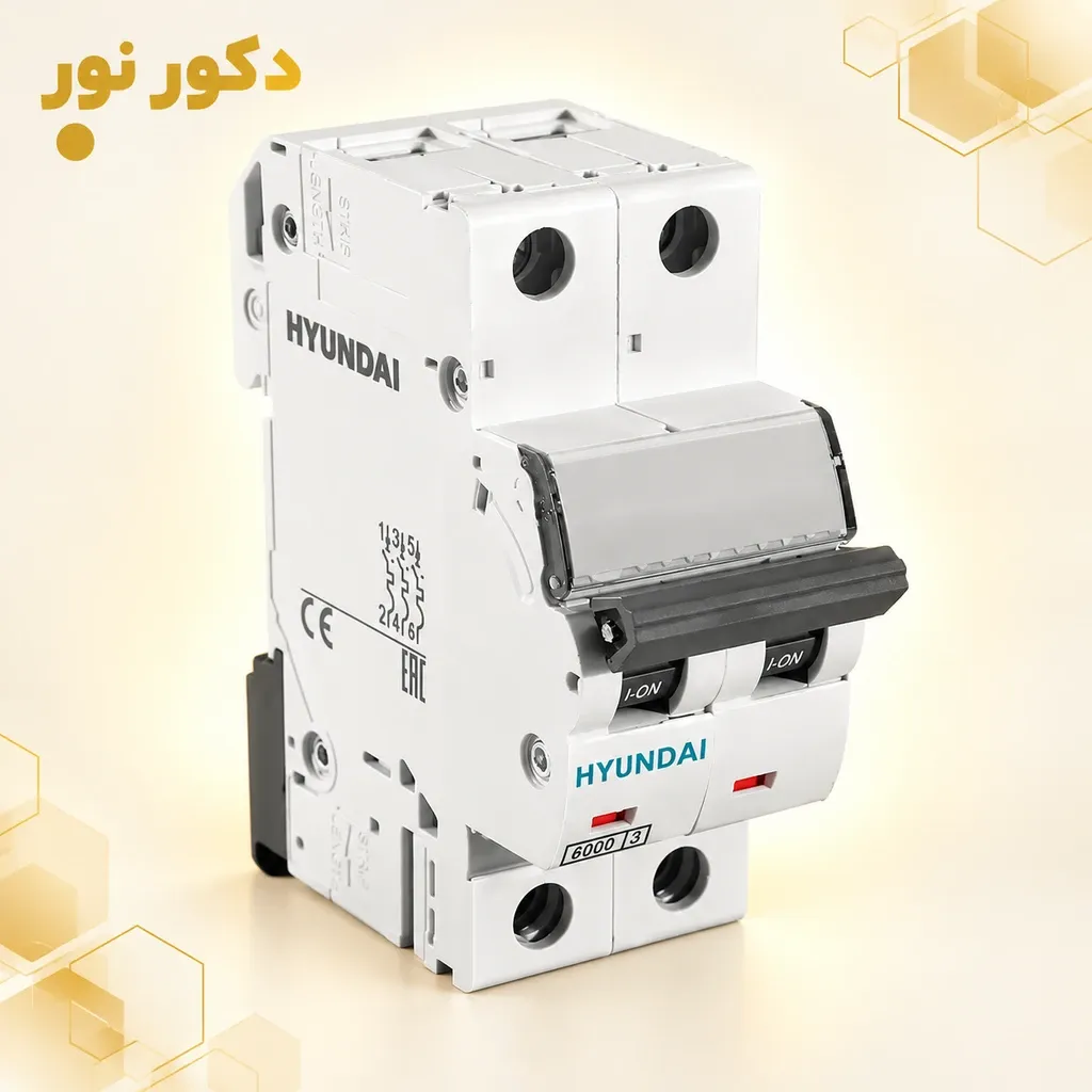 کلید مینیاتوری 2 آمپر دو پل هیوندای کد C2-6KA-2P