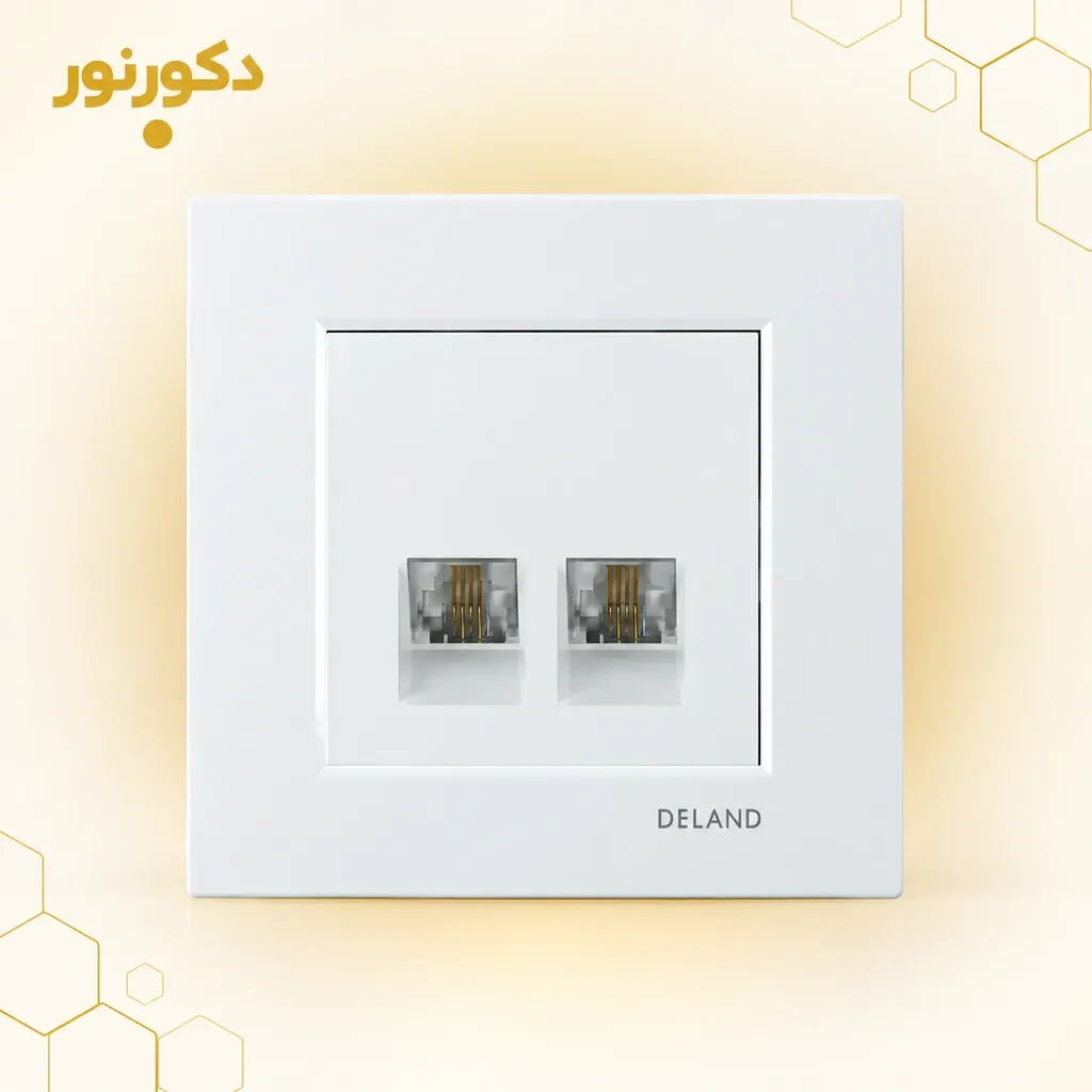 پریز تلفن دوقلو 4 خط دلند مدل آسا