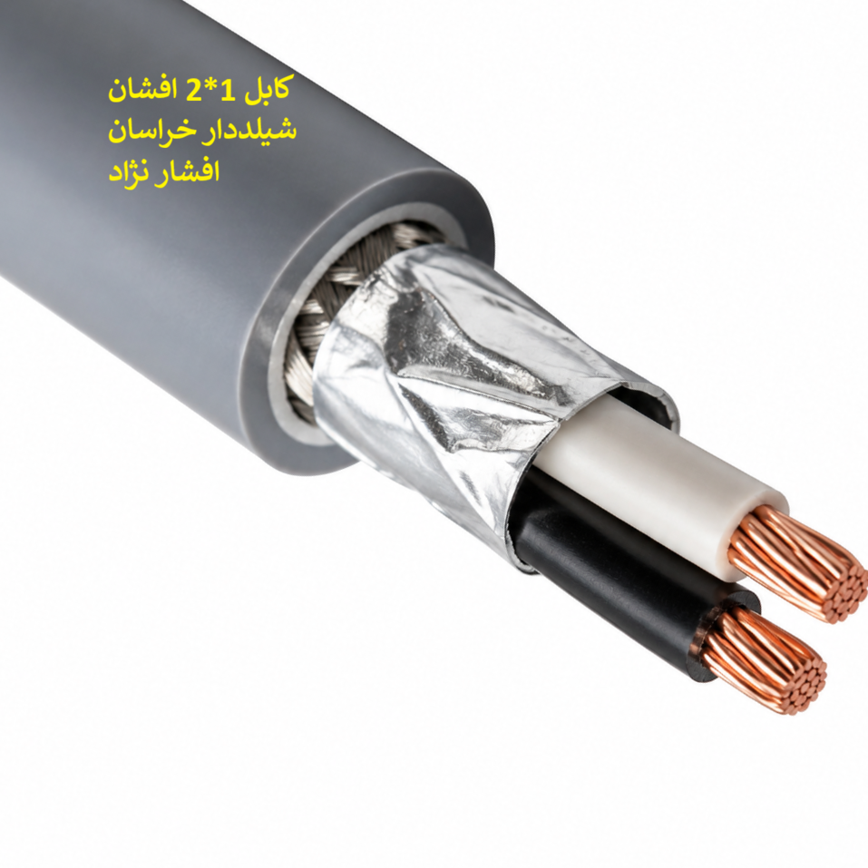 کابل افشان شیلدار 1*2  خراسان افشارنژاد کلاف صد متری
