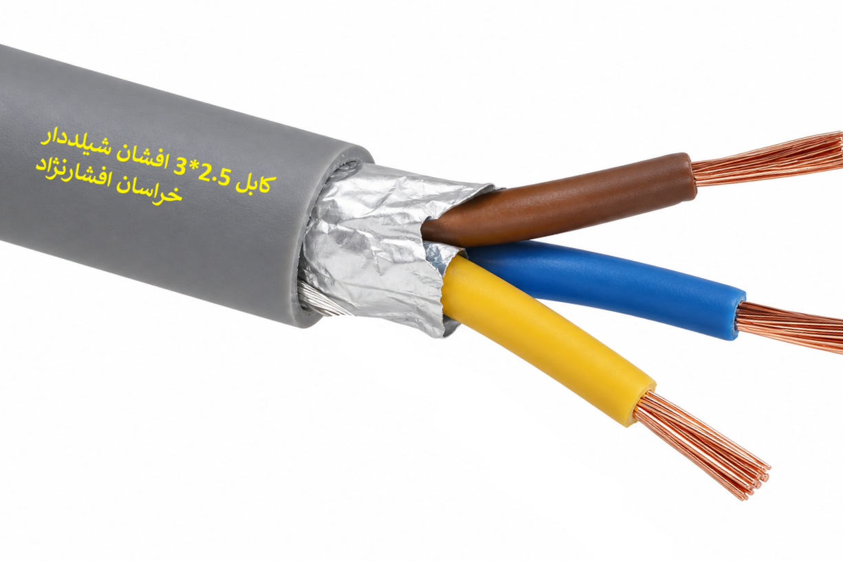 کابل افشان شیلدار 2.5*3 خراسان افشارنژاد صد متری